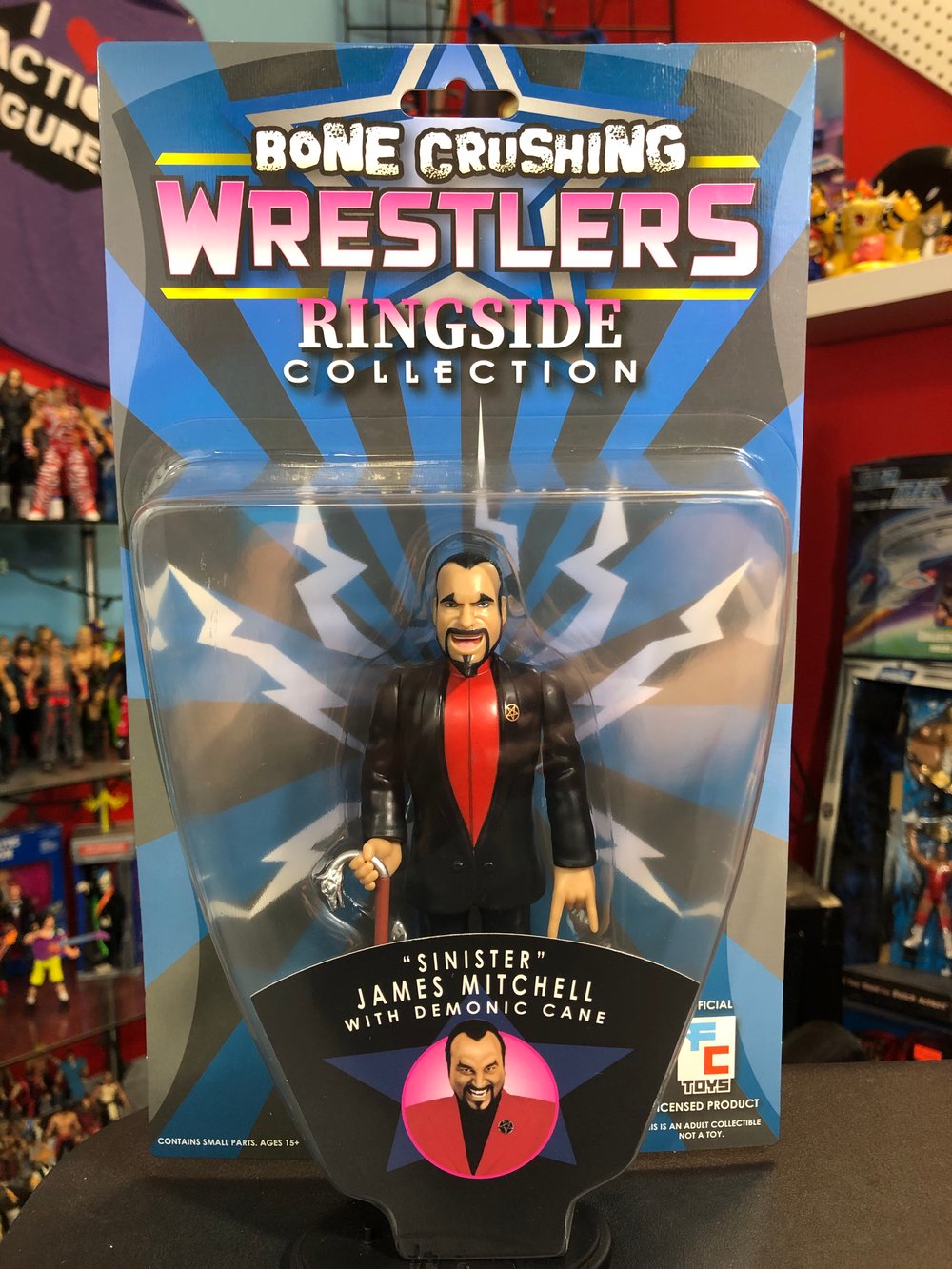 **IN STOCK** LIMITED TO 150 BLACK JAMES MITCHELL Bone Crushing Wrestlers Ringside Collection Figure