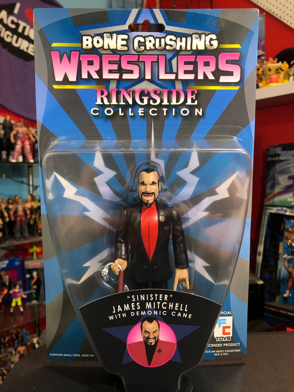 **IN STOCK** LIMITED TO 150 BLACK JAMES MITCHELL Bone Crushing Wrestlers Ringside Collection Figure