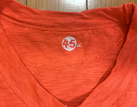 Image 3 of 45 rpm slubby knit red cotton v-neck t-shirt, size3 (M)