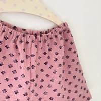 Image 2 of Summer Shorts-pink gauze with blue pattern