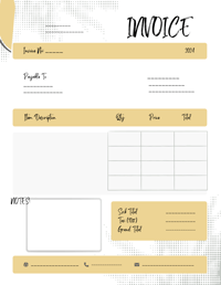 Yellow Blank Invoice Template