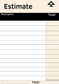 Minimalist Estimate Blank Worksheet