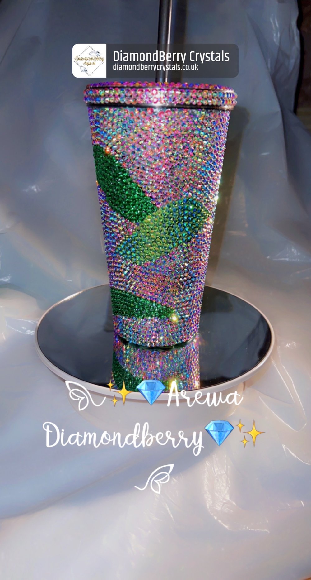 Image of Fully blinged Metal tumblr with straw