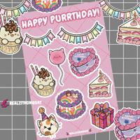Image 1 of Happy Purrthday Sticker Sheet