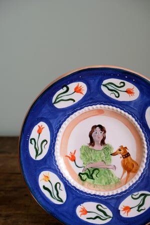Image of Portrait with Whippet - Romantic Plate