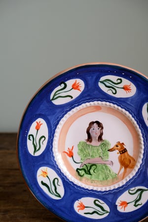 Image of Portrait with Whippet - Romantic Plate