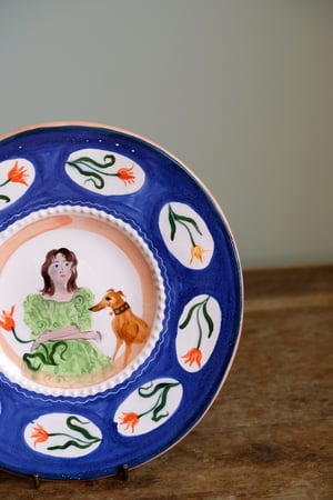 Image of Portrait with Whippet - Romantic Plate