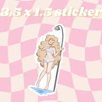 Opal in the shower -- 3.5x1.5 inches -- Cute Matte Bookish Stickers Monster Fudgers alien romance St