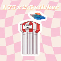 Florence Y'all Water Tower UFO Florence Kentucky -- 1.75x2.5 inches -- Cute Matte Bookish Stickers M