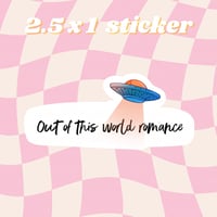 UFO Out Of This World Romance -- 2x2 inches -- Cute Matte Bookish Stickers Monster Fudgers Sticker B