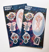 Image 3 of Bubble Babes Sticker Sheet #0001 -- 6.5x3.75 inches -- Cute Bookish Stickers Petra Palerno Sticker S