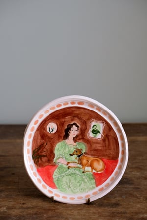 Image of Portrait with Whippet - Small plate