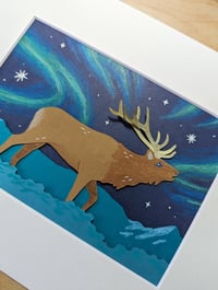 Image 2 of Cut paper aurora elk