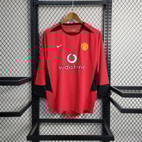 Image 1 of Manchester United Retro 02/04 Long Sleeve Home Jersey