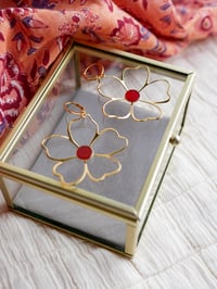 Image 5 of Boucles d'Oreilles NAOLIE - Rouge - Or/Argent