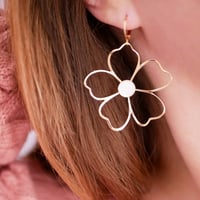 Image 1 of Boucles d'Oreilles NAOLIE - Blanc - Or/Argent