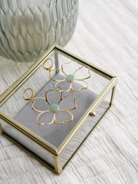 Image 5 of Boucles d'Oreilles NAOLIE - Vert clair - Or/Argent