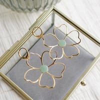 Image 1 of Boucles d'Oreilles NAOLIE - Vert clair - Or/Argent