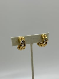 Image 3 of Vintage Christian Dior Clip On Hoop Earrings