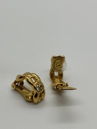 Image 2 of Vintage Christian Dior Clip On Hoop Earrings
