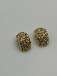 Image 1 of Vintage Christian Dior CZ Clip On Earrings