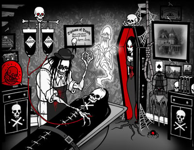 Image of DEATHS LAST STITCH  - signed print 