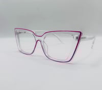 Image 1 of Pink Highlighter Clear Glasses
