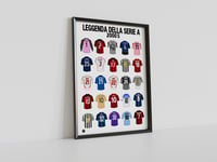 Serie A 2000s Legends Shirts, Pennodraws Art Print