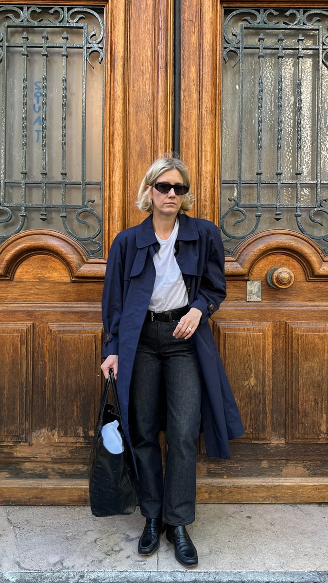 【Yves Saint Laurent】1990s Blue Jacket 1990s Yves Saint Laurent trench coat | Mariella Castaneda