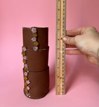 Image 2 of 3 tiered flower trim detail vase 