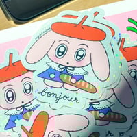 Image 2 of Bonjour Rabbit Sticker