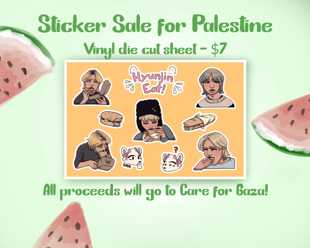 Image of Hyunjin, Eat! Sticker Sheet