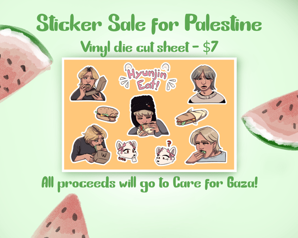 Image of Hyunjin, Eat! Sticker Sheet