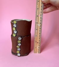 Image 1 of 2 tiered stacked vase (yellow)