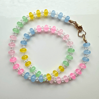 Image 1 of Candy Jade and Crystal Necklace