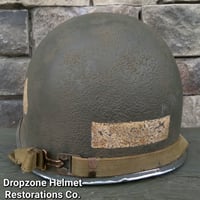 Image 6 of WWII M2 D-bale 101st Airborne 506th 2nd Bn. PIR Helmet NCO Front Seam Firestone Paratrooper Liner.