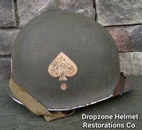 Image 2 of WWII M2 D-bale 101st Airborne 506th 2nd Bn. PIR Helmet NCO Front Seam Firestone Paratrooper Liner.