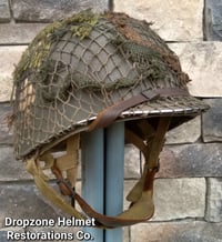 Image 5 of WWII M2 D-bale 101st Airborne 506th 2nd Bn. PIR Helmet NCO Front Seam Firestone Paratrooper Liner.