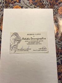 Image 1 of Tattoo business card, Debbie Lenz, Ohio vintage