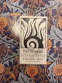 Image 1 of Tattoo business card, Trevor Marshall, vintage Oceanic Tattoo Studio