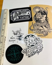 Image 2 of Lot of Tattoo Stickers: Shops from Germany, US Parlors, mixed bunch vintage-ke