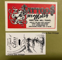 Image 3 of Amsterdam: Tattoo Molly Business Card -original 3x4”  Dutch 1980’s vintage-ke