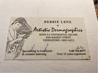 Image 3 of Tattoo business card, Debbie Lenz, Ohio vintage