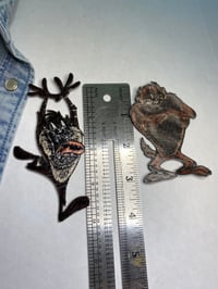 Image 4 of TAZ vintage Patches x 2 Tasmanian Devil Iron On Jacket Patch Embroidered 1990’s Style