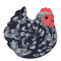 Image 1 of Gray Chicken Sticker
