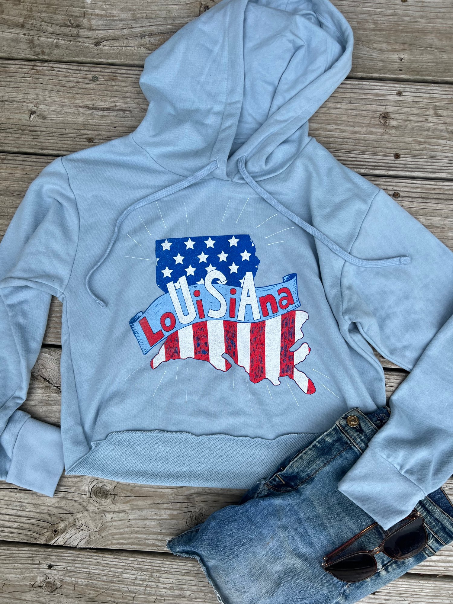 Image of Adult LoUiSiAna Cropped Hoodie