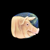 Image 1 of XXL. British Landrace Mature Sow - Flamework Glass Sculpture Bead
