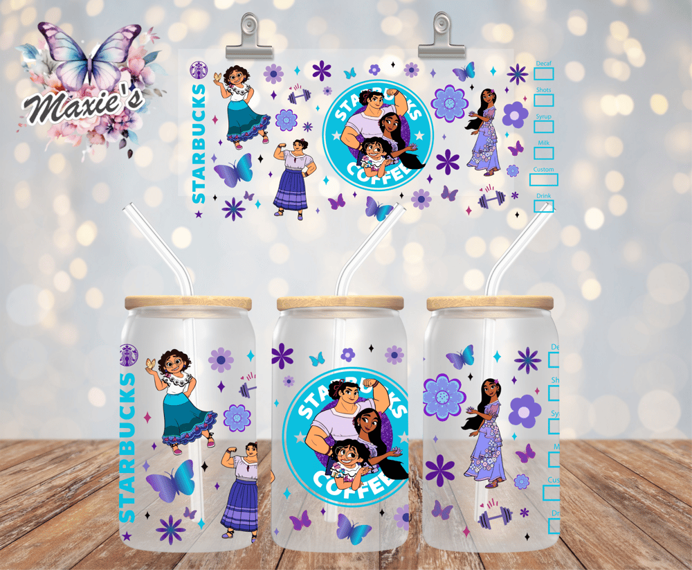 Image of ✨️ Double-Sided ✨️ Magical Family Starbbie Graphic Design 16oz. UVDTF Cup Wrap 