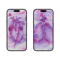 Fleurs of the Heart & Lungs Wallpaper Pair