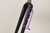 Image 4 of Paire de cages de fourche titane / finition poli + anodisation violet